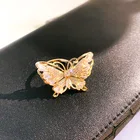 Fashion Trendy Ring Ringstrendy Zircon Rings Fashion Trendy Jewelry Crystal Dainty Zircon Butterfly Ring