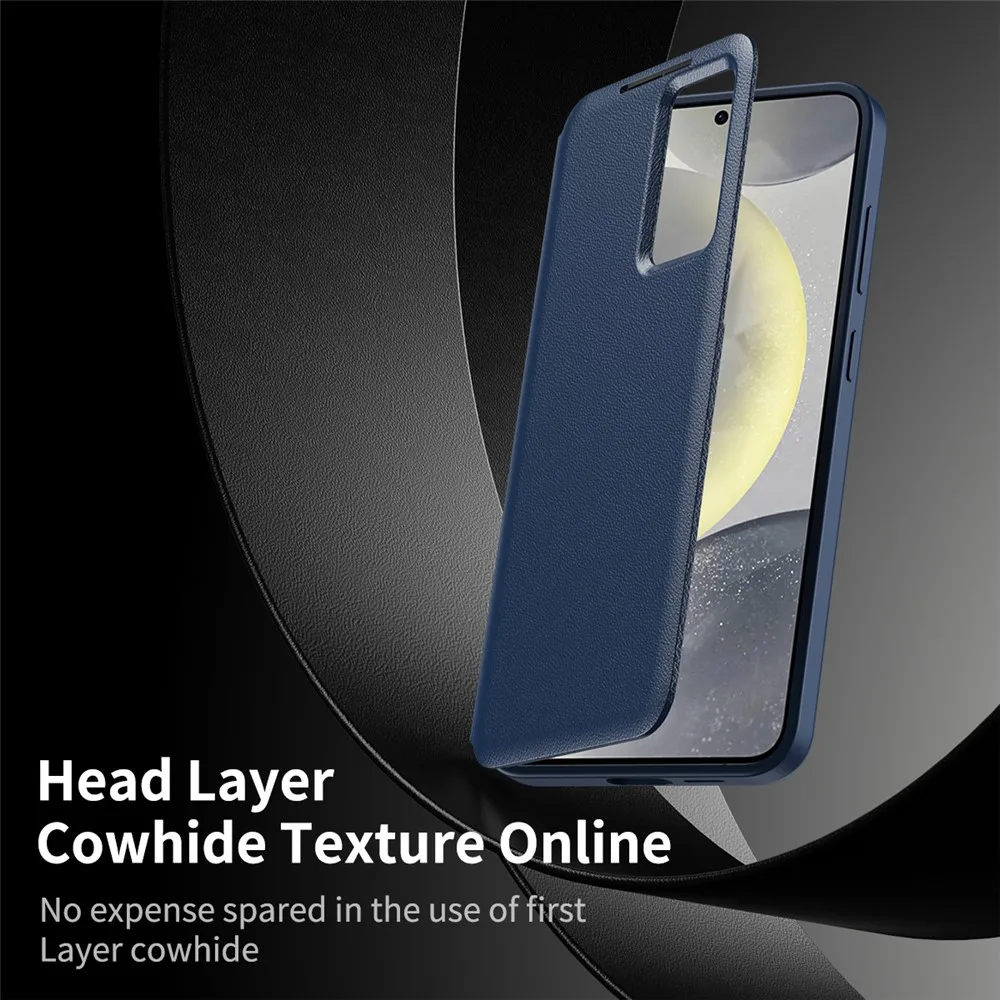 product leather wallet case for samsung galaxy s25 fe with clear view window card holder smart flip cover with id slot-3