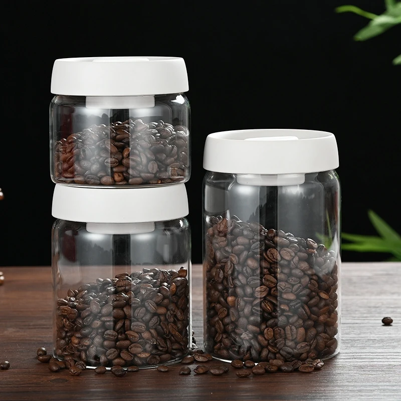 Vacuum sealed tank coffee bean storage tank Household multigrain food storage press-sealed jar wholesale