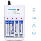 Battery Charger Rechargeable Battery And Charger Doublepow 4 Slots B02 LED Rapid AA AAA Ni-MH Battery Charger For 1.2VNIMH Ni-CD Rechargeable Battery