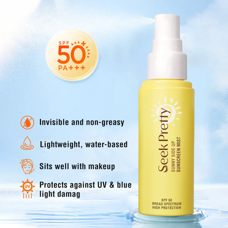 Wholesale Costumizer Vegan Uv Hydrating Outdoor Travel Sun Screen Sprayer Face Mist Baby Sunscreen Spf 50 Spray