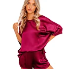 Pajamas Pajamas Europe And The United States 2021 Summer New Pure Color Style Pure Satin Chiffon Pajamas