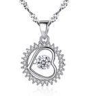 Sterling Jewelry Dancing Pendant Necklace 4 Leaf Clover Solid 925 Sterling Silver Jewelry