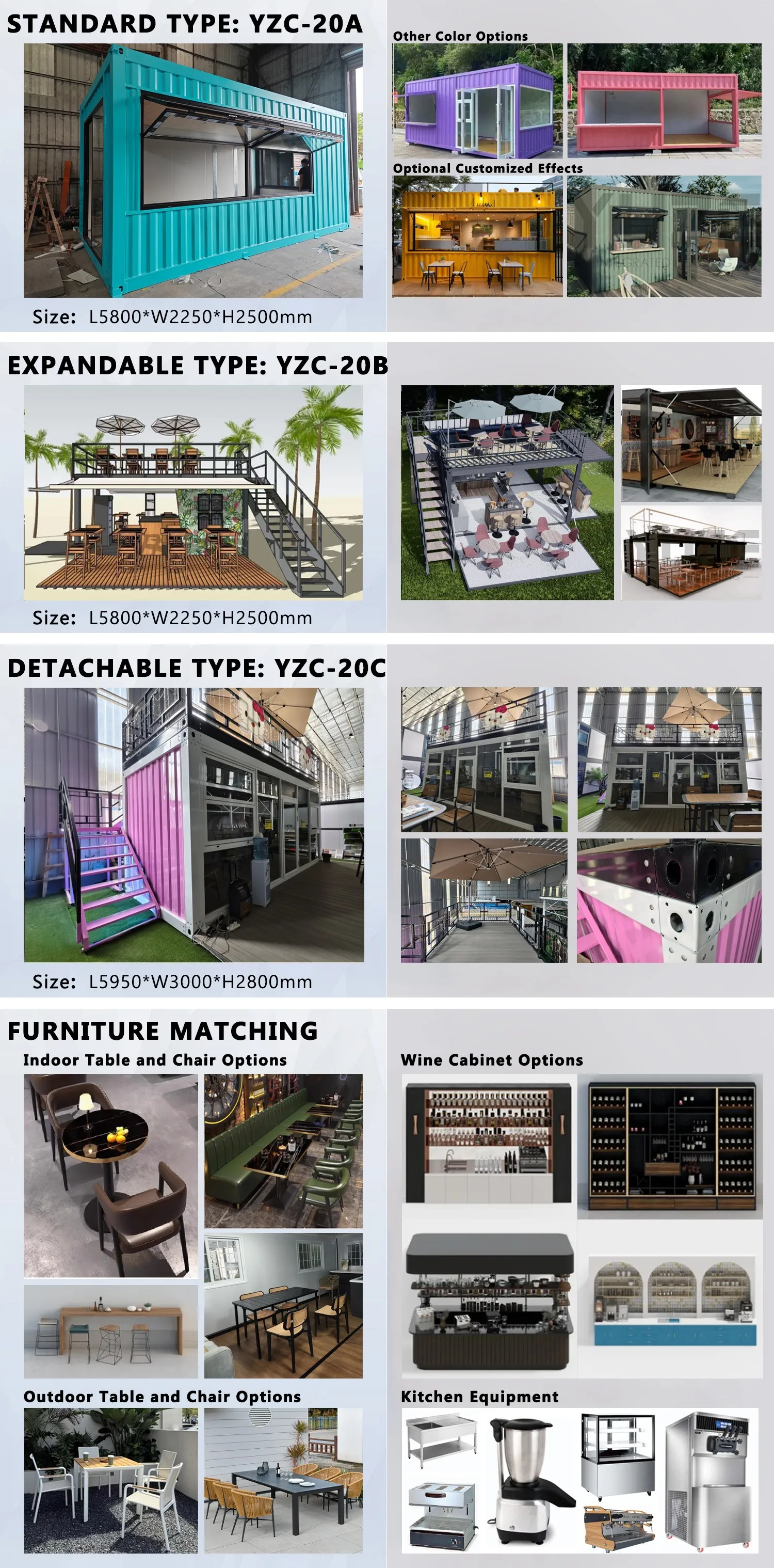 Custom Design Business Use Steel Structure Mobile Modular Shipping Container Milk Tea Coffee Shop manufacture