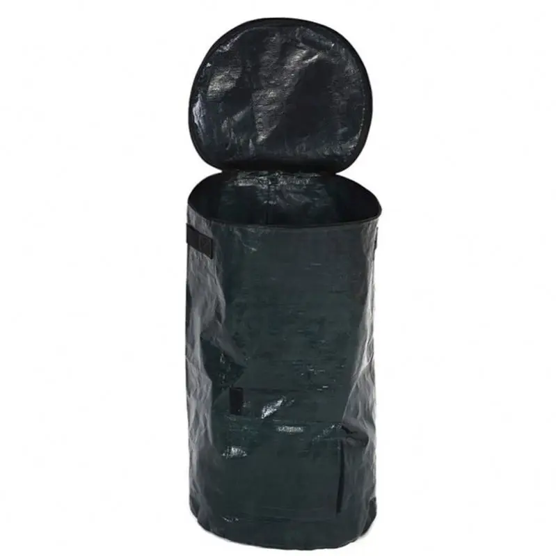 Collapsible gardening bag 272l reusable garden waste bags round reusable garden waste bags with closing cord