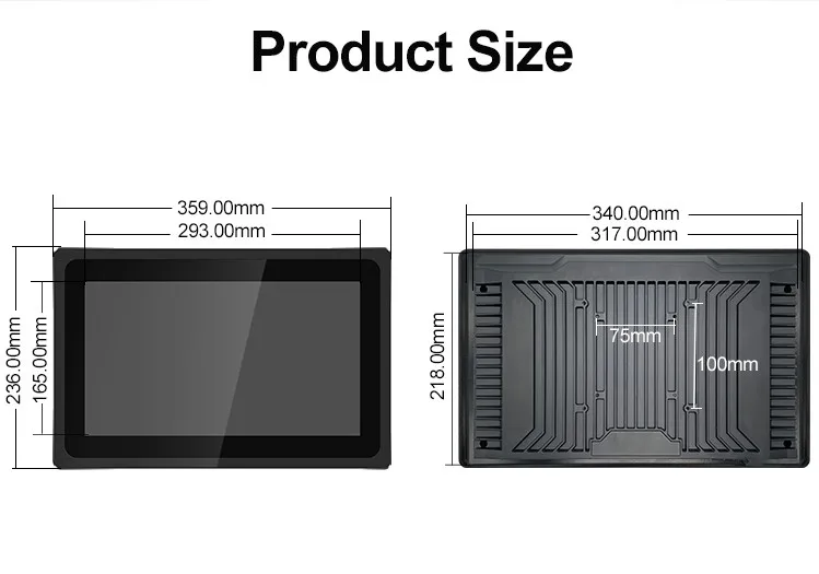 13.3 Inch Industrial Touchscreen VGA/USB/DVI Embedded True Flat Monitor IPS1920*1080 Capacitive Touch Screen Monitor