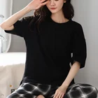 Cotton Pajamas Set New Spring/summer 2021 Pure Cotton Comfortable Solid Color Simple Casual Home Pajamas Set