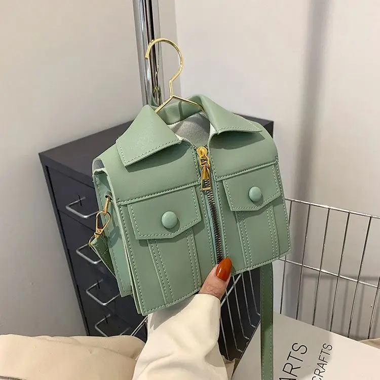 New Korean Version Handbag Creative Funny Clothes Stitching Small Square Bag One-shoulder Messenger Bag