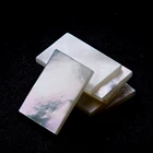 Cabochon Mother Of Pearl Natural White Shell Rectangle Craving Cabochon 25 Mm Loose Piece