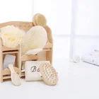 Set Promotional Wood Shelf Box 8pcs Bath Accessory Set Body Brush /comb Wooden Box Spa Set /Bath Gift Set