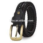 Men Fashion Jeans Pants Braided Belts Italian Bonded Leather Belts
