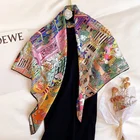 Scarf Spring Big Square Scarf Female Retro Scarf Shawl Tulle Tulle Warm Neck Scarf