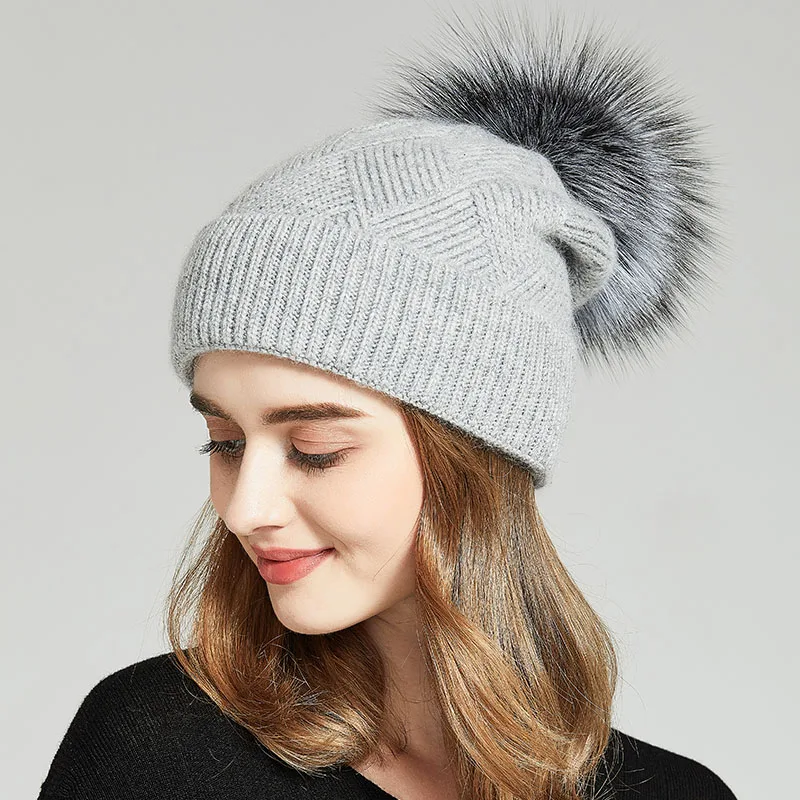 fur pom pom beanie wholesale