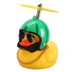 Mini rubber duck with helmet for bike and car decoration
