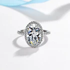 Zircon Shiny Jewelry Oval Shaped Cubic Zircon Rings For Women Wedding Engagement Open Ring