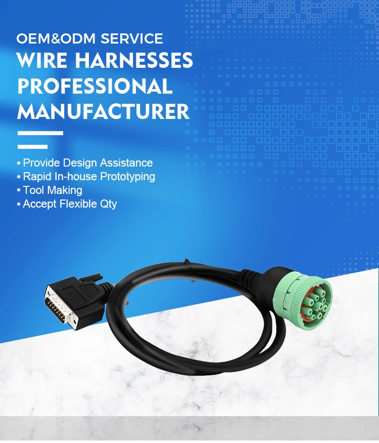 product custom j1939 db16 pin female cable harness with 1 year warranty-1