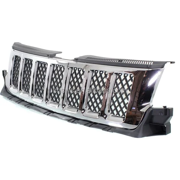 product grille assembly chrome shell with painted black insert for jeep grand cherokee 2011 2012 2013 oem 57010708ae-35