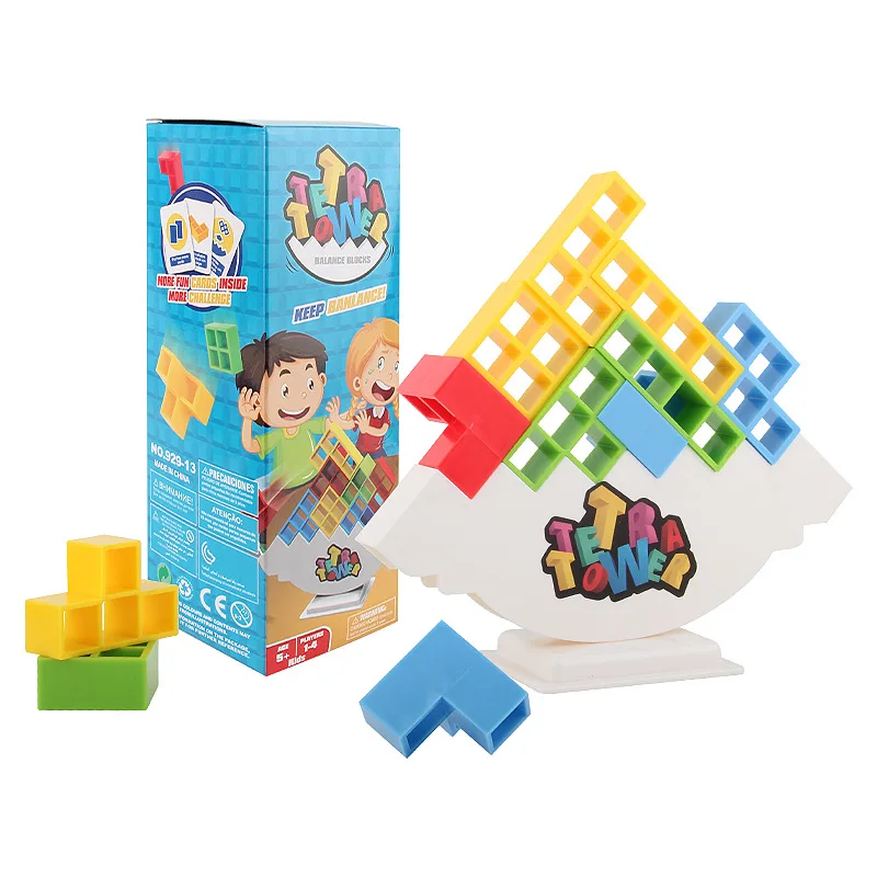 Challenging Children's Stacking Toys Plastic Building Blocks Tower for Balance Game and Building Games Packaged in Box