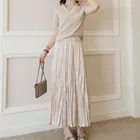 Skirts 2021 Summer Women's Skirts Floor Length Champagne Pleated Girls' Skirts