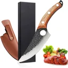 Knife Meat Cleaver Knife Hand Forged Boning Knife Chef Knife With Sheath Chef Knives For Kitchen Camping BBQ