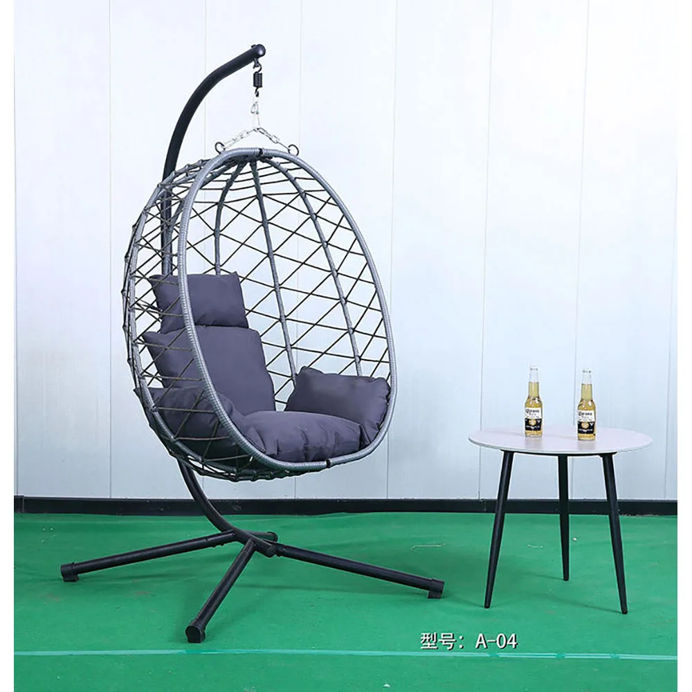 product custom modern outdoor furniture modern garden nordic hanging rattan egg swing chair-1