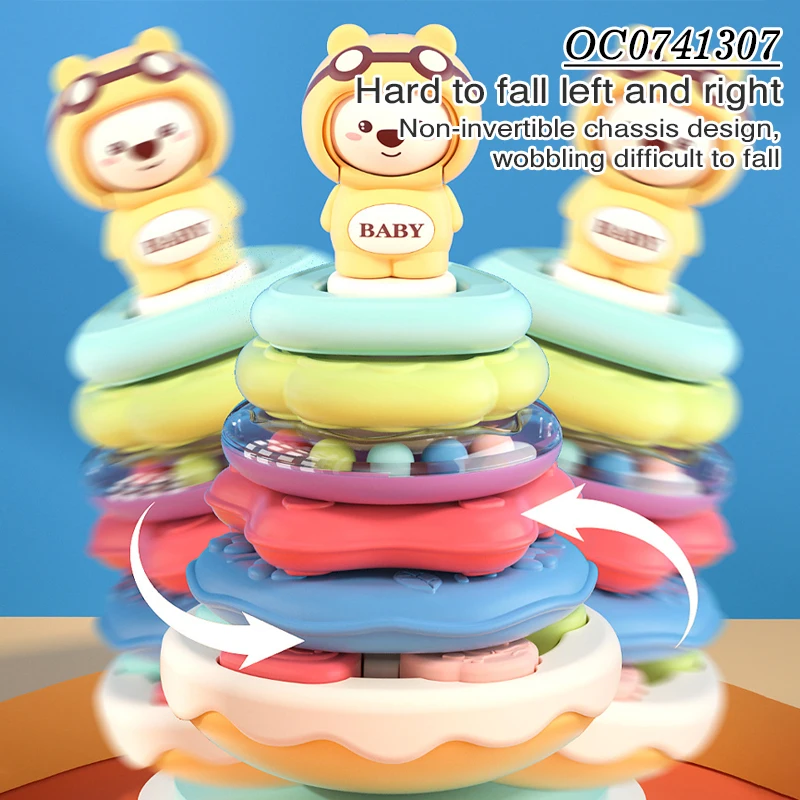 2022 new stacks of circles silicone stacking ring stem learning other baby toys