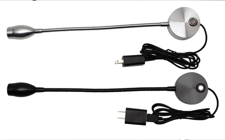 3W wall mounted led reading table light Hotel bedroom bedside headboard flexible gooseneck lamp