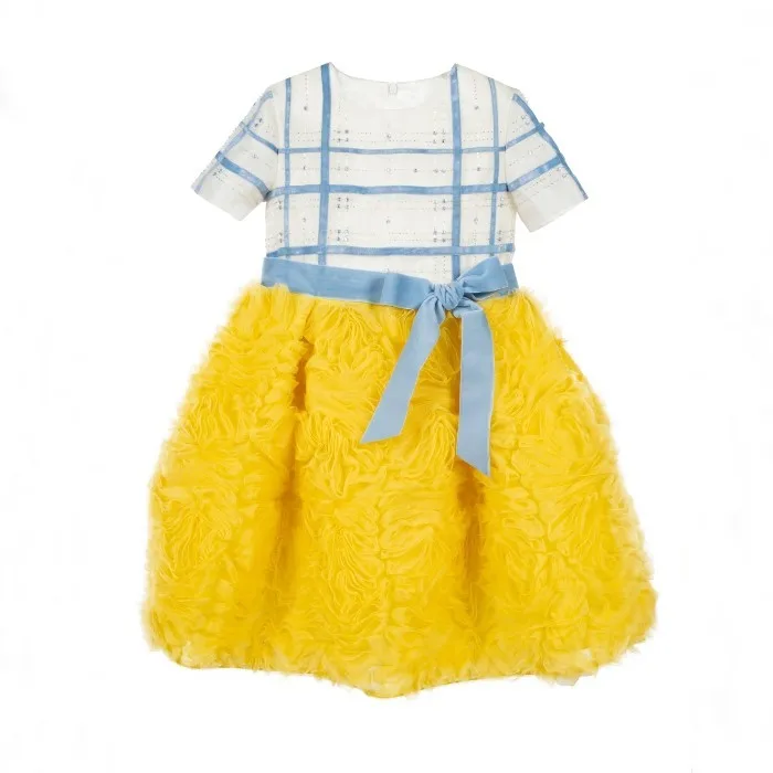 Guangzhou Hot sale Summer High quality boutiques girls clothing party dresses floral ruffles princess dress kids tulle dress