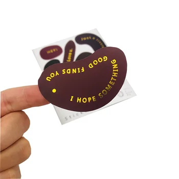 Bulk Custom Brand Name Gold Hot Stamping Rose Gold Foil Printing Adhesive Paper Stickers Labels custom sticker