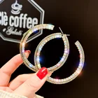 Rhinestone Hoop Hoop Drop Earrings 2020 Fashion Glitter Rhinestone Large Hoop Earrings For Women