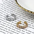 Wholesale Adjustable Ring High Quality Wholesale Real Gold Electroplated Zircon Adjustable Ring Baguett Ring