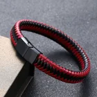 Bracelet 2021 Promotional Sale Men's Leather Bracelet Retro Hand-woven Magnet Buckle Leather Hand Bracelet Bangle For Men