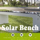 Wifi Charging Solar Panel Bench Plastic Wood Solar Powered Park Bench USB Smart Solar Bench