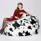 Bean Bag Custom Size 3 Feet To 9 Feet And Fabric Cow Pattern Wholesale Round Plush Fur Bean Bag
