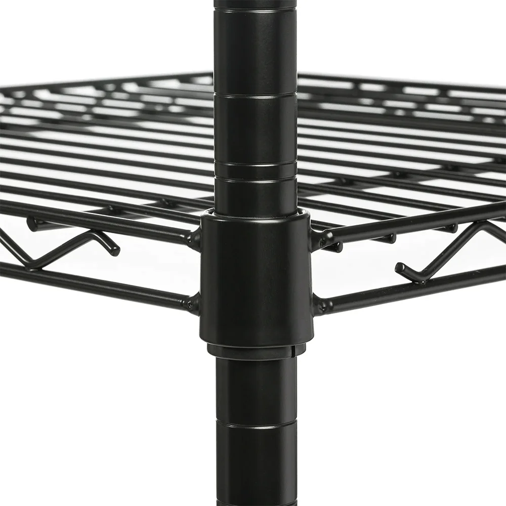 4 Tire Storage Metal Wire Shelving 250kg Per Shelf Capacity Commercial Heavy Duty Wire Rack Shelf Organization OEM&ODM Black
