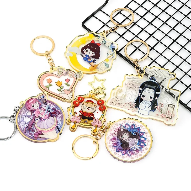 Vograce New Anime Gold Edge Acrylic Charms Custom Acrylic Keychain Charms  As Promotional Gifts - Buy Gold Side Color Charms,Custom Acrylic Keychain,Vograce  Charms Product on 