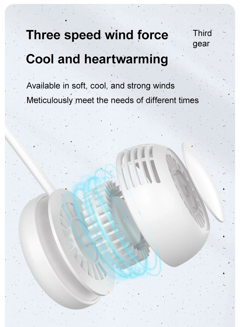 Neck Hang Blade Fan, F2305, Portable, USB - detail 14