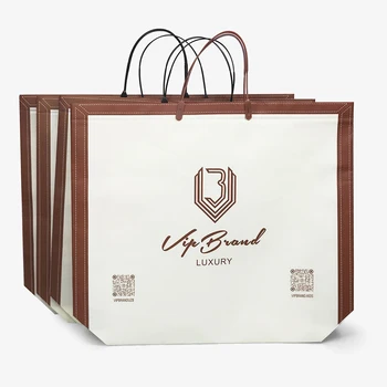 Customized logo non-woven bag, environmentally friendly handbag, laminated non-woven bag, full-color printed letter woven bag
