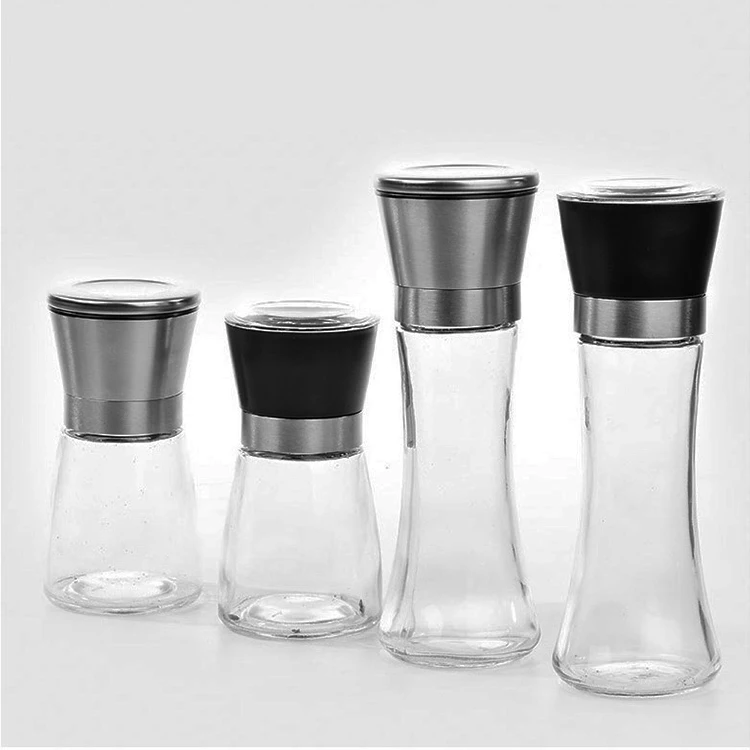 Wholesale Manual Grinder Stainless Steel Transparent Glass Sesame Cumin