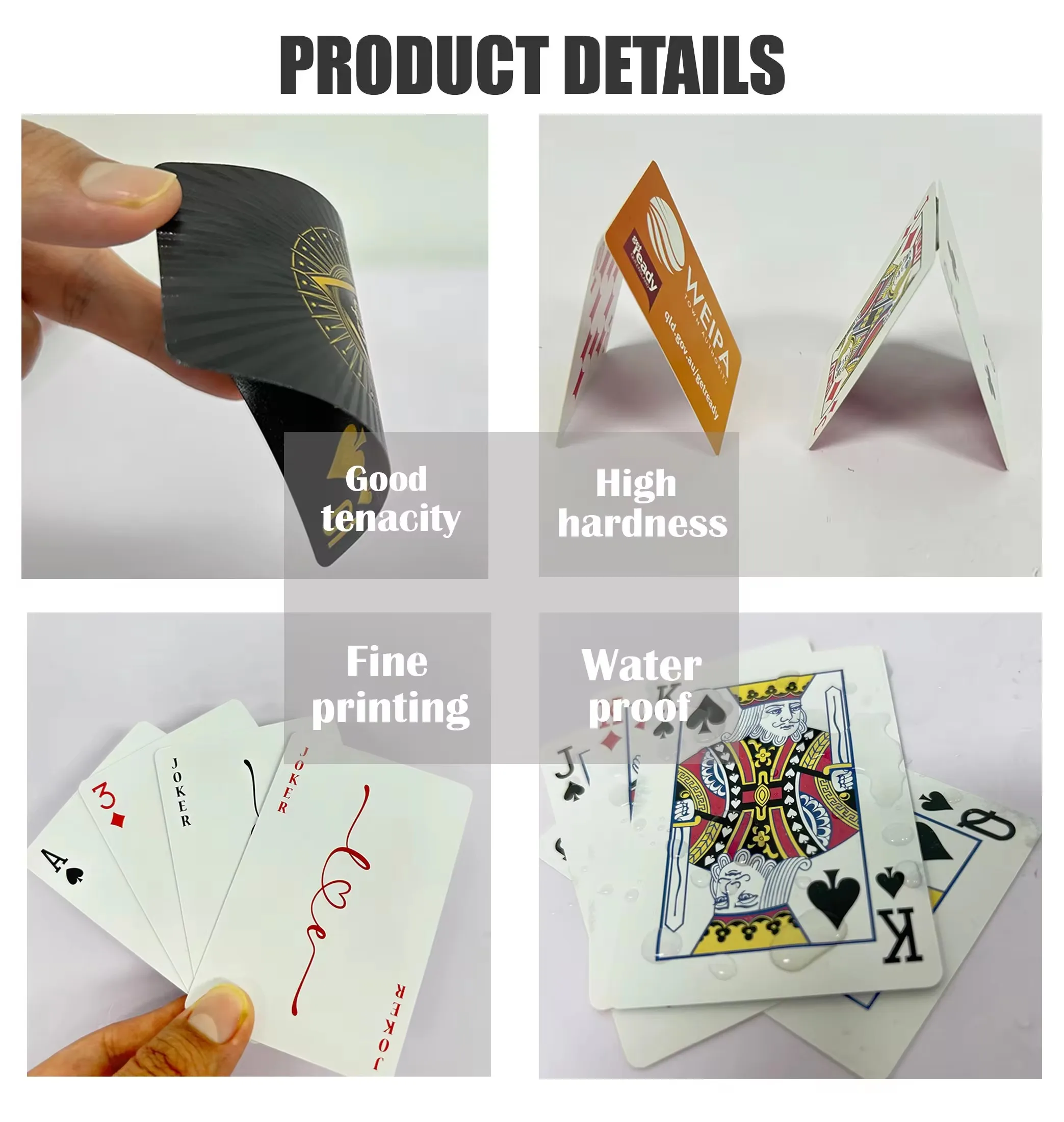 PVC Material Water Proof Poker Playing Cards