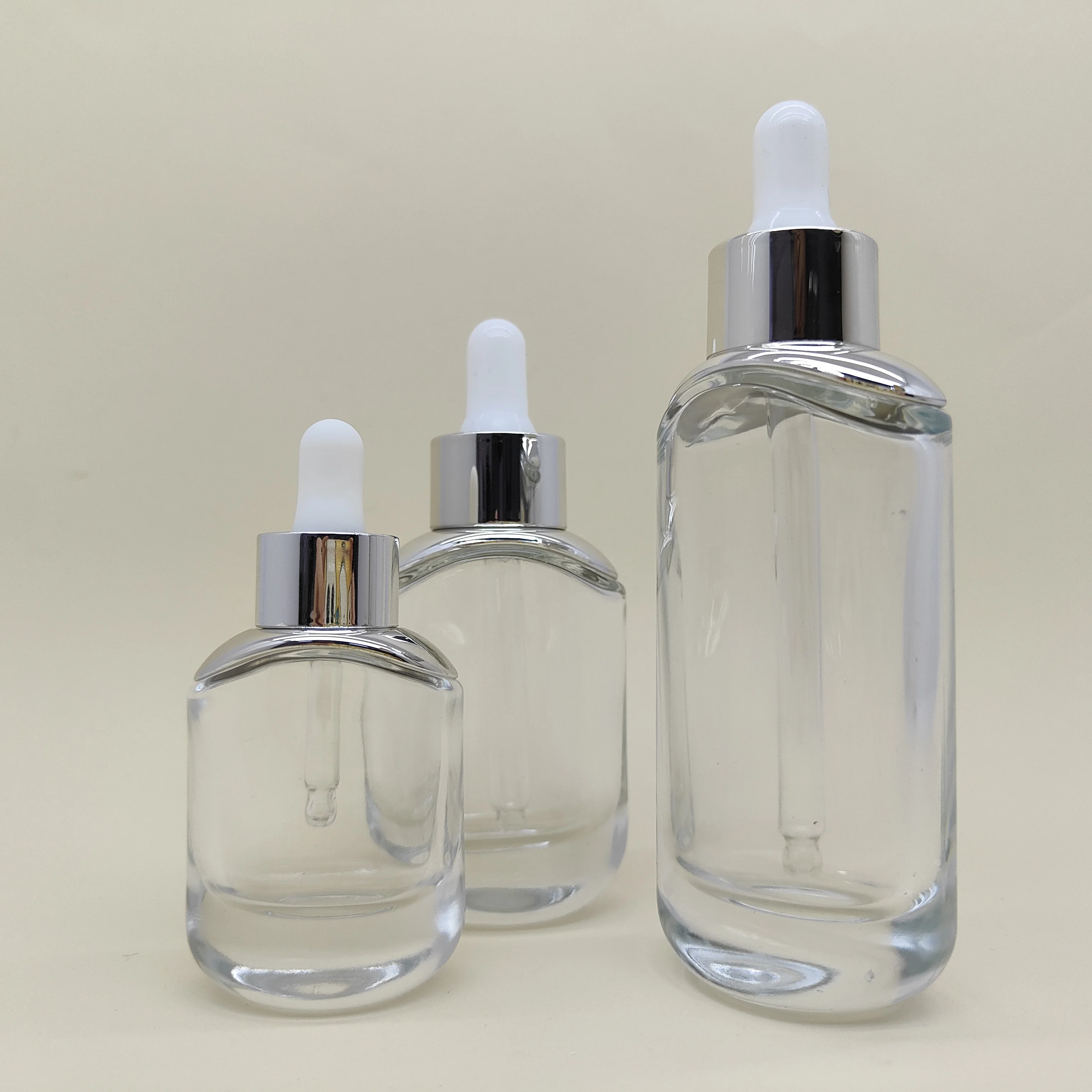 50ml wholesale glass essential oil bottle flat essence bottle oblique shoulder dropper bottle with shoulder sleeve-27