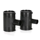 Tee GH Brand HDPE PE SDR11 SDR17 Plastic Electrofusion Fittings Reducing Tee For Water