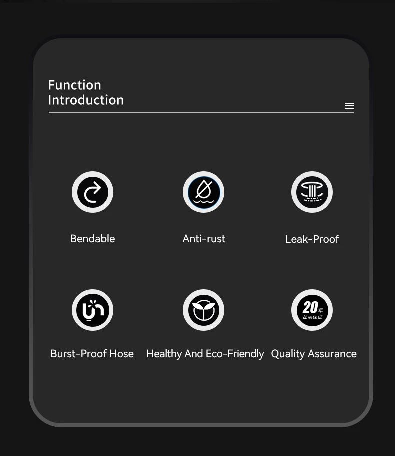 304 Stainless Steel Metal Wire Plumbing Flexible Hoses Kitchen Faucet Hose 1/2 Inch Hot and Cold Water Pipe factory