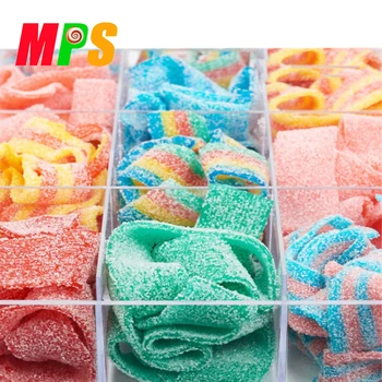 Sour Belts Strips Colorful Coated Sugar Yummy Gummy Candy