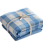 Bedding Set Simple Solid Color Plaid Multi-style100% Cotton Jacquard Yarn-dyed Fabri Four-piece Bedding Set