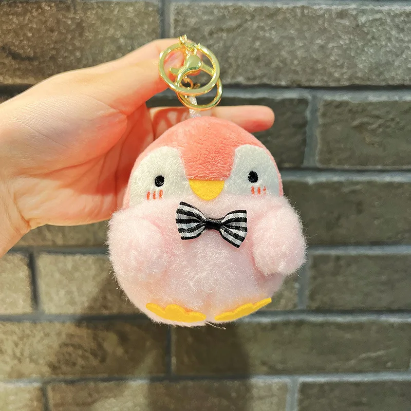 Hot Souvenir Gifts Cute Plush stuffed toy key ring chain small penguin Cartoon Kawaii animal Keychain pendant