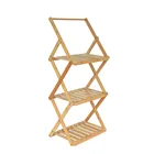 Outdoor Bamboo Picnic Camping Multi-functional Simple Cutlery Folding Portable Kitchen Shelf
