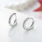 Earrings Earring European 5A White Cubic Zirconia Gemstone Hoop Earrings 925 Sterling Silver Earring Jewelry
