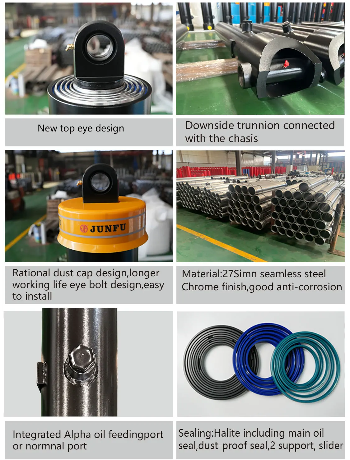 HYVA and PENTA Model Front-end Telescopic Multistage Hydraulic Cylinders for Dump Truck Hoist System details