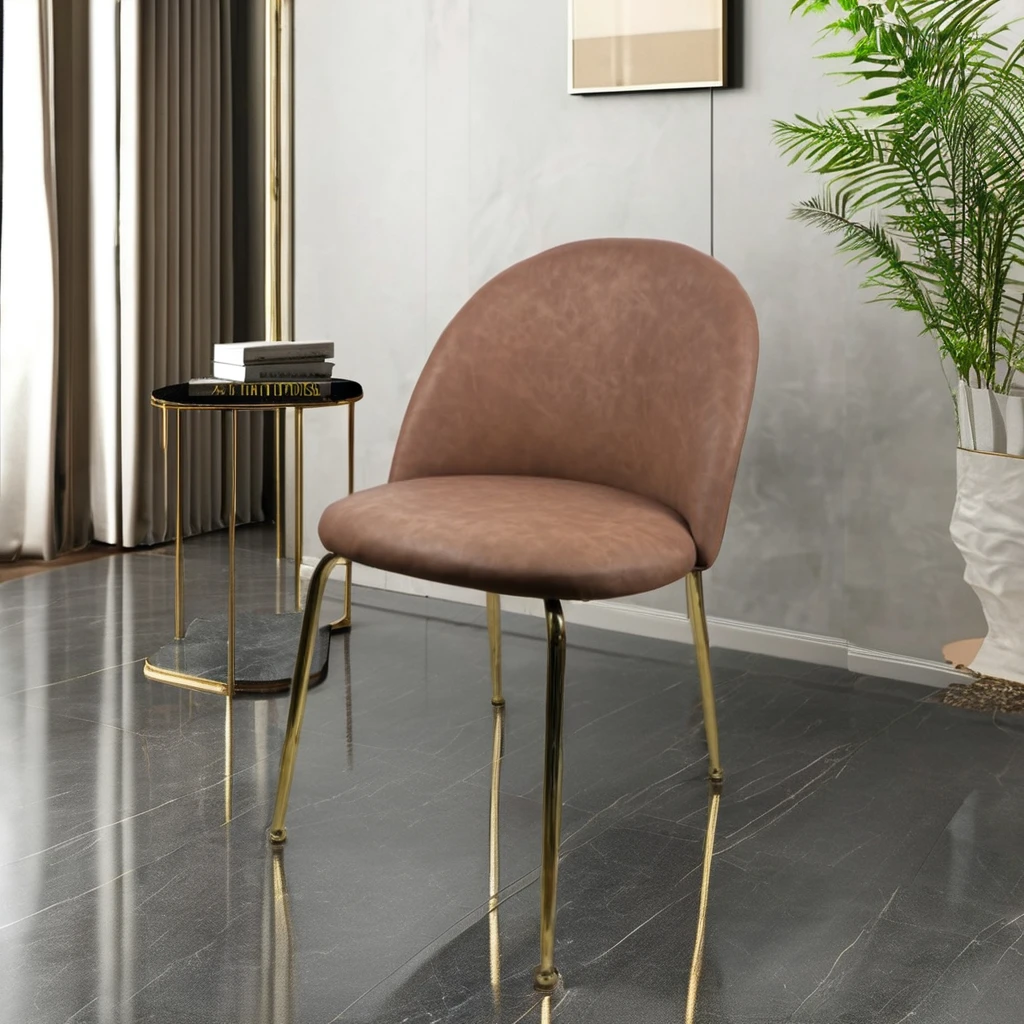 Wholesale Classic Velvet Soft Kitchen Chair Soft Dining Chair Factory Metal Legs PU Leather Great Sales Dinning Room Chairs